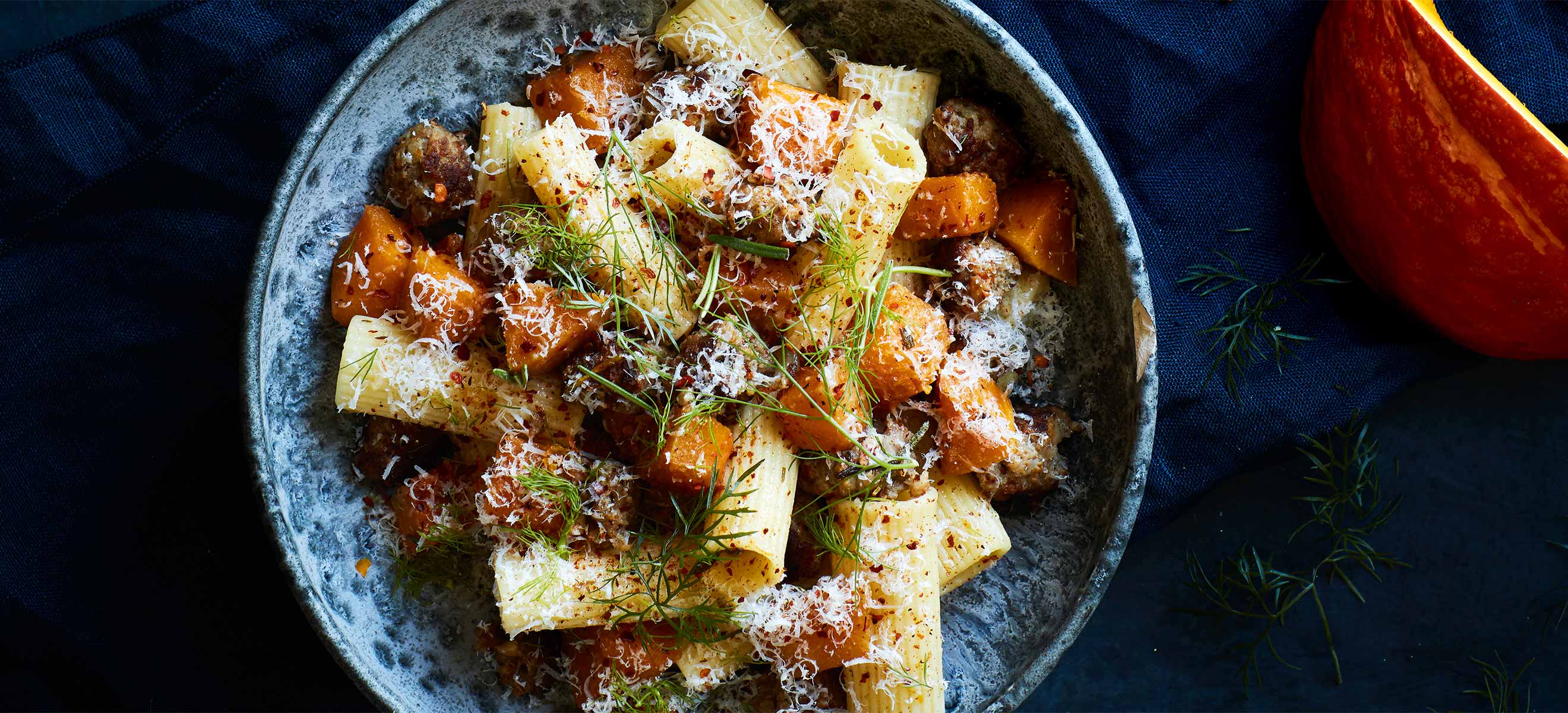 Pasta Con Zucca E Salsiccia Rezepte Falstaff