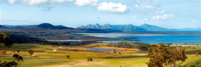 Spektakulärer Naturschauplatz: die Moulting Lagoon an der Ostküste Tasmaniens.