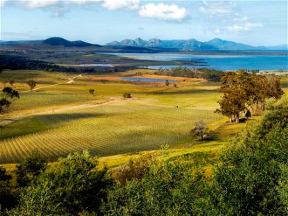 Spektakulärer Naturschauplatz: die Moulting Lagoon an der Ostküste Tasmaniens.
