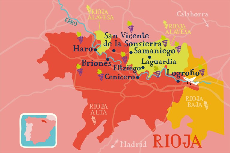 Karte des Rioja-Gebiets