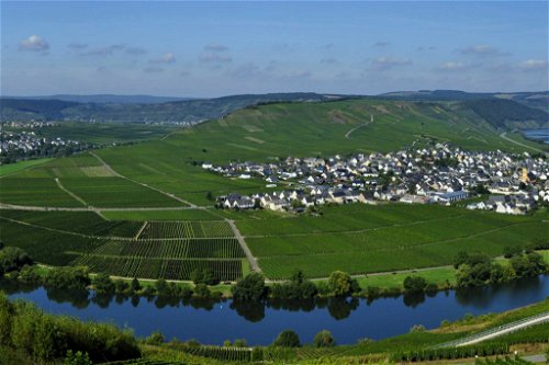Schönste Weinsicht Mosel 2016Von der Zummethöhe auf die Moselschleife bei Leiwen und Trittenheim, Leiwen