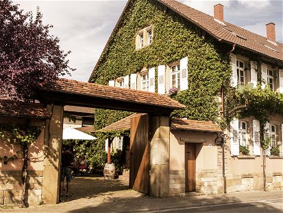 Anfang der Sechzigerjahre haben die Jülgs das Gebäude des ehemaligen bayerischen Forstamts in Schweigen-Rechtenbach bezogen. Neben dem Weingut befindet sich ihre urige Weinstube mit großem Garten.