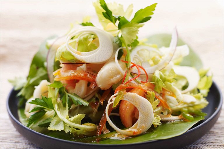 Ein frischer, scharfer »Conch Salad« mit Palmherzen