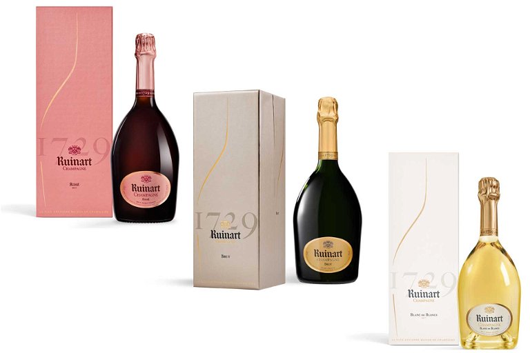 Die Champagnerauswahl von Ruinart im neuen Hamburger Wahrzeichen, der Elbphilharmonie: Rosé, R de Ruinart und Blanc de Blancs.
