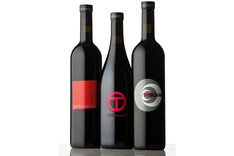 Ertragreich: Drei Weine produzieren Oliviero Toscani und sein Sohn Rocco: «I Toscani», die Top-Cuvée «OT» und «Quadratorosso».&nbsp;