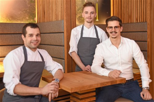 Executive Chef Martin Wagner, Küchenchef Bernhard Reischl und Betriebsleiter Mateo Krispl.