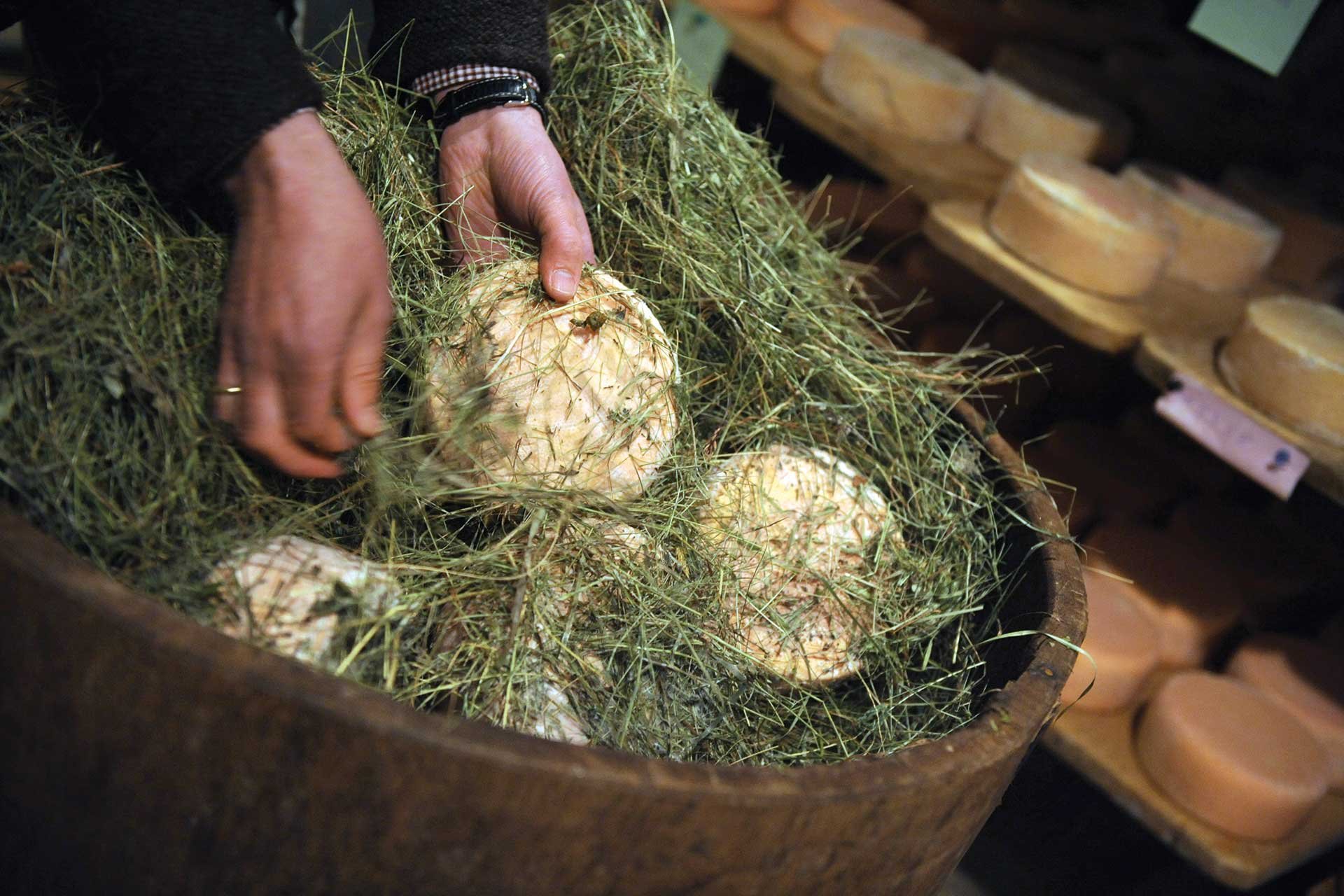 Die Heu-Affinage geht auf die Tradition zurück, Almkäse im Heu ins Tal zu transportieren. 