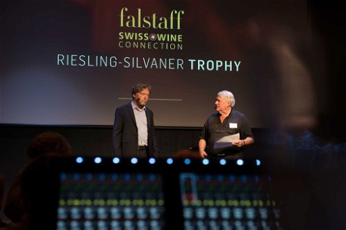 Wein-Chefredaktor Falstaff Schweiz Martin Kilchmann&nbsp;und&nbsp;Andreas Keller von der Eventagentur Swiss Wine Connection