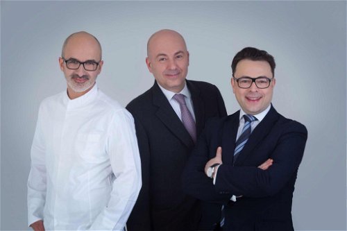 Betreiber Luca&nbsp;Chiesa und&nbsp;Patron Mino&nbsp;Zaccaria mit Küchenchef Lorenzo Dimartino