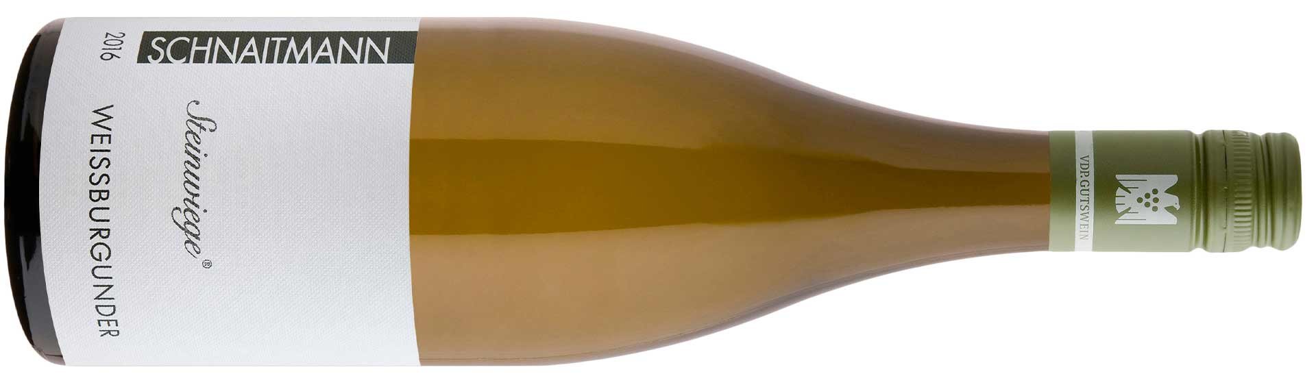 Nominell nur ein Gutswein ohne Lagenbezeichnung – aber dennoch mit Raffinesse erzeugt: der Weißburgunder&nbsp;»Steinwiege«.