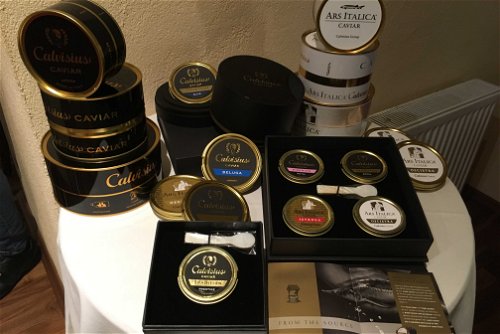 Die Auswahl der vorgestellten Kaviar-Sorten von Calvisius Caviar.
