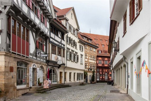 Das mittelalterliche Straßenbild Esslingens ist verwinkelt.