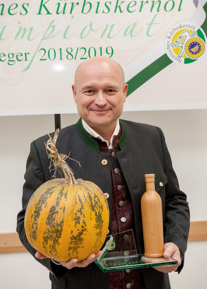 Kürbiskernöl Champion 2018/19 Wolfgang Wachmann von Estyria.