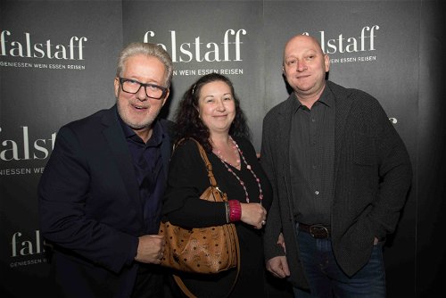 Harald Hild (Vulcano Schinken), Ines Liplin (Ferl´s Weinstube) und Karl Pichlmaier (Inhaber Ferl´s Weinstube).
