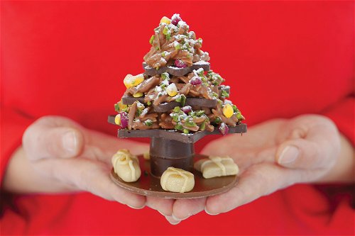 Weihnachtsbäumchen aus Schokolade