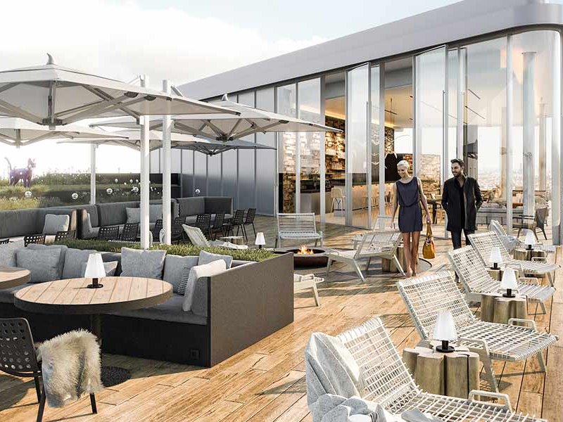 Die geplante Rooftop-Bar »Aurora« des »Andaz Vienna Am Belvedere«