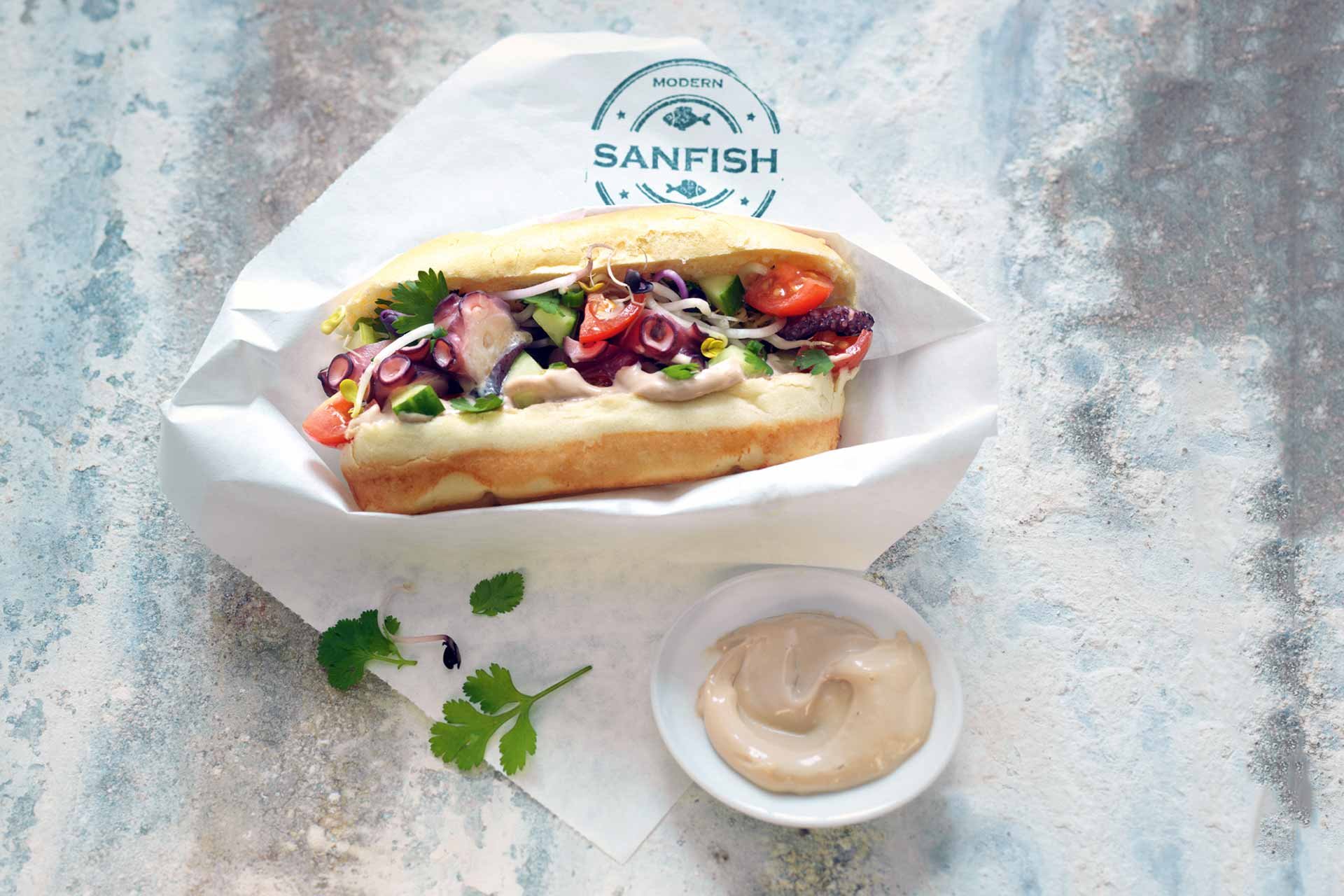 Die »Octupus-Roll« von Sanfish – einem der besten Catering für »Seafood«!