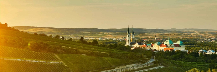 Blick aufs Stift Klosterneuburg, dem ältesten Weingut Österreichs.