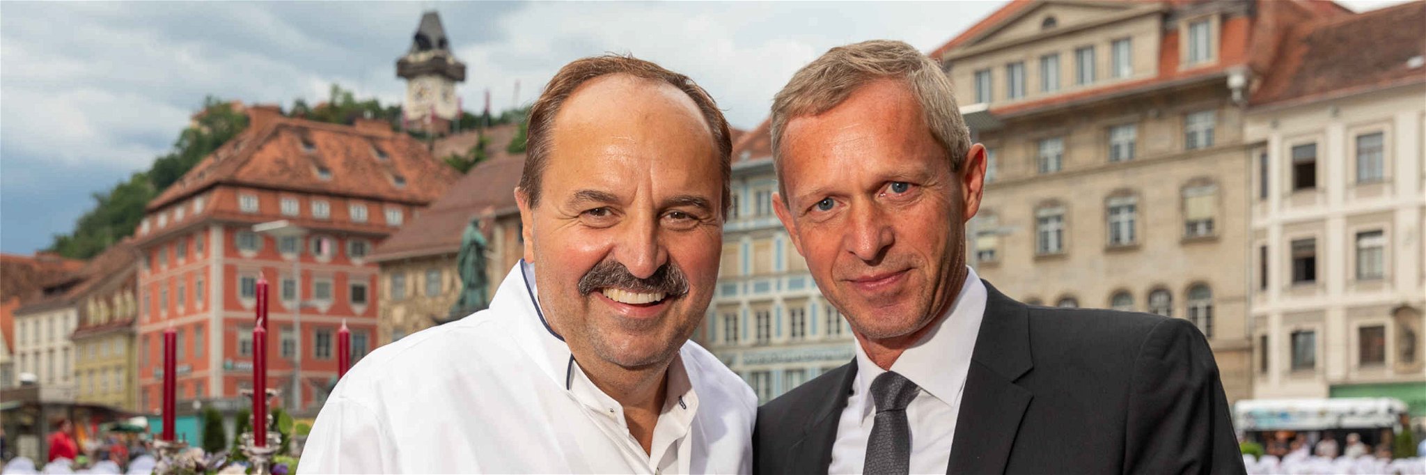 Johann Lafer und Dieter Hardt-Stremayr, Geschäftsführer von Graz Tourismus.