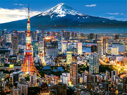 Tokio ist allein für seine Skyline und die fantastische Aussicht auf den Fuji eine Reise wert.
