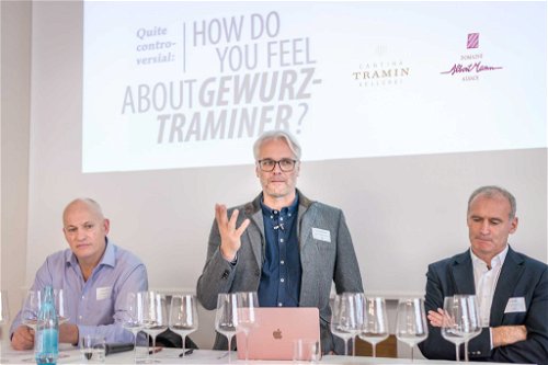 Jacky Barhelme (Domaine Albert Mann), Stephen Reinhardt (Wine Advocate), Willi Stürz (Kellerei Tramin)