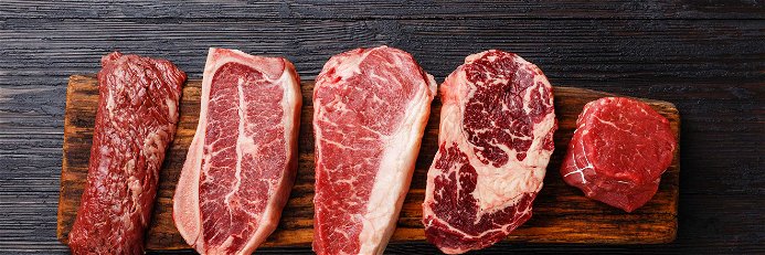 Verschiedene Steak-Cuts