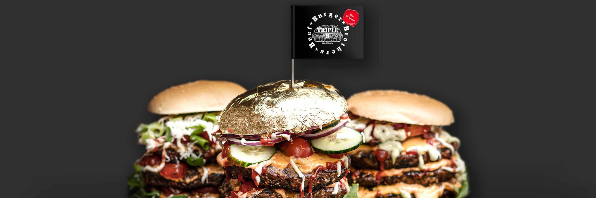 Im Stuttgarter »Triple B« wird ein Burger mit Blattgold serviert.