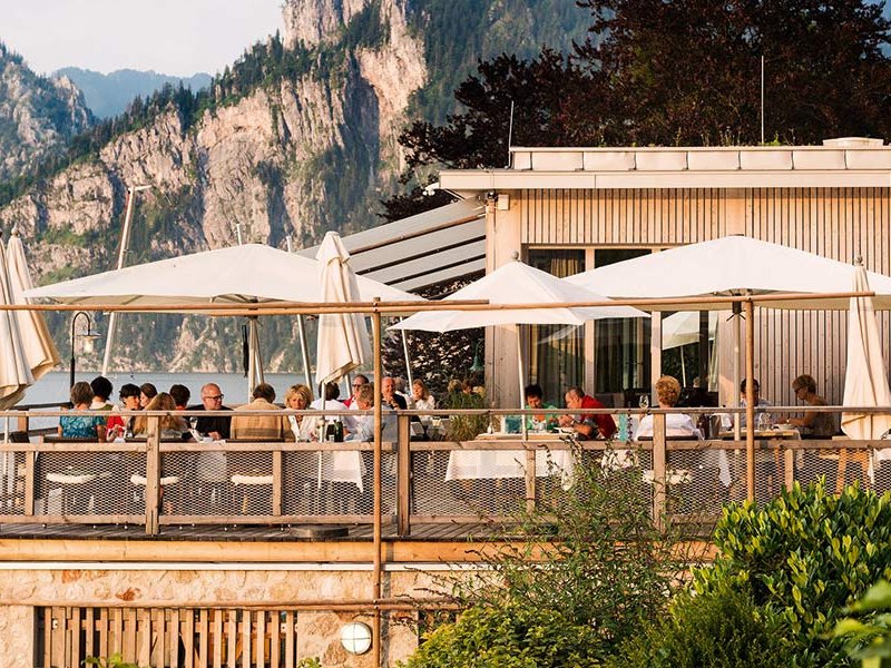 Das Restaurant »Bootshaus« im Seehotel »Das Traunsee«