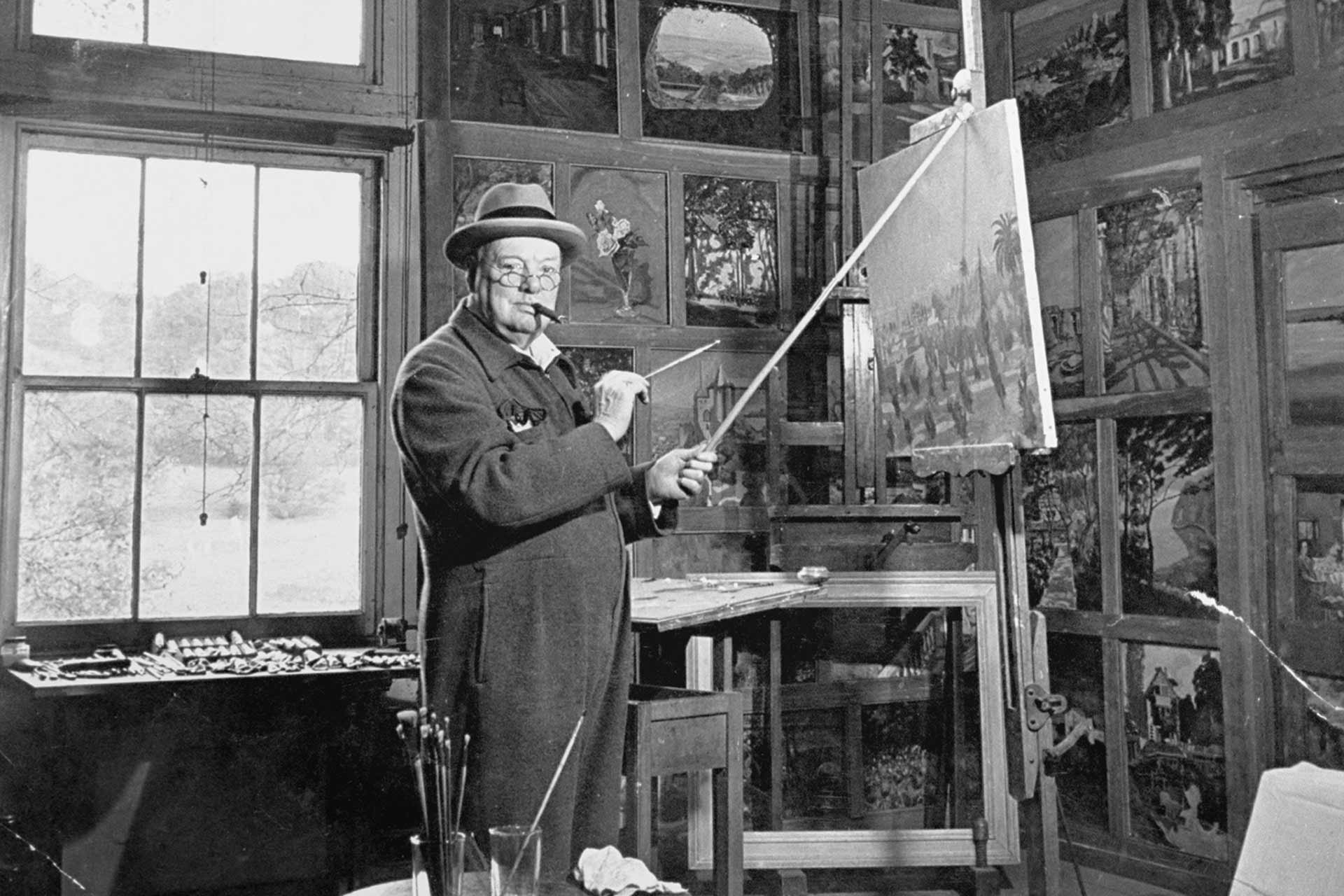 Churchill malte auch – vor allem, wenn er auf seinem Landsitz Chartwell Musse hatte.
