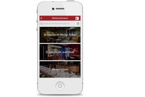 Über die App werden verschiedene Restaurants angezeigt.