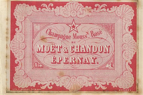 Älteste Etikette von&nbsp;Moët &amp; Chandon Rosé Champagner