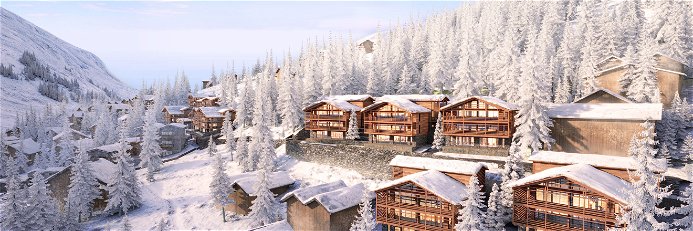 Das Chalet-Luxusresort wird sich am Westhang oberhalb von Zermatt befinden.