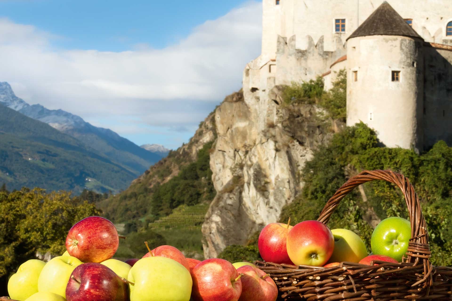 In der Kulturregion Vinschgau steht nicht nur Schloss Kastelbell. Auch auf Obst- und Apfelkultur wird Wert gelegt.