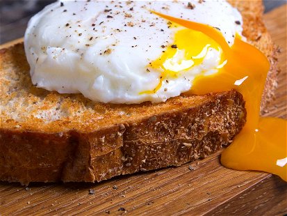 Eine bewährte Kombination: pochiertes Ei auf getoastetem Brot.