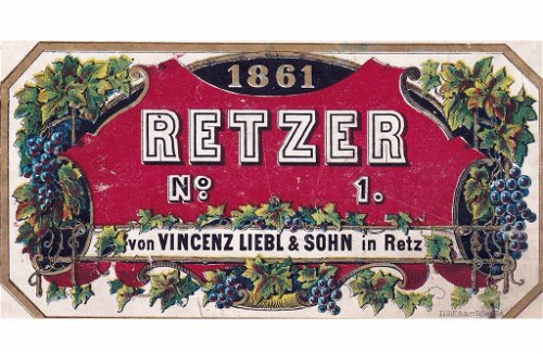 Ein weiteres Sammlerstück: Ein Etikett aus Retz aus dem Jahrgang 1861.