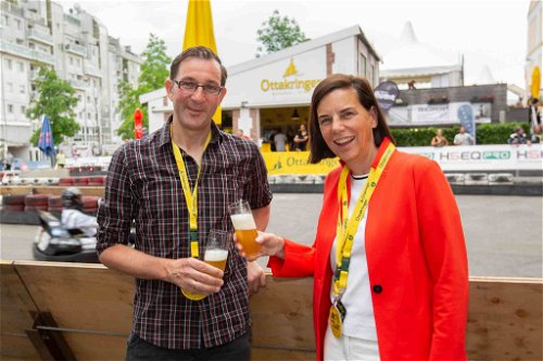 Tobias Frank und Christiane Wenckheim (Ottakringer Brauerei).