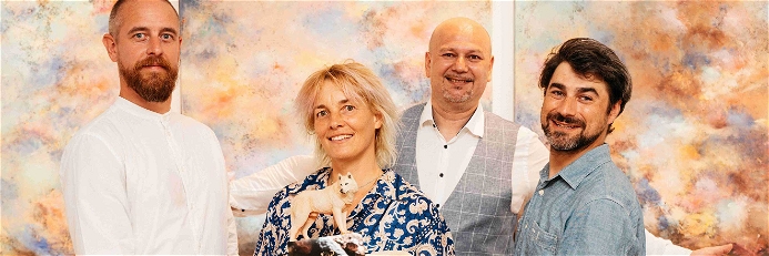 Clemens Wolf, Barbara Husar, Andreas Trattner (Top Spirit) und Andrew Mezvinsky