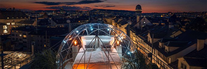 In der «Bubble Suite» des «Widder Hotel» nächtigt man über den Dächern der Zürcher Altstadt.