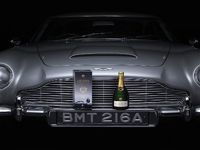 Three icons: Bollinger Champagne, Aston Martin and James Bond.
