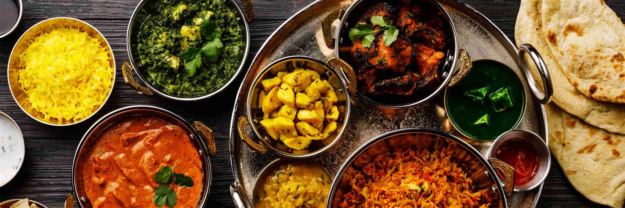 An array of Indian dishes