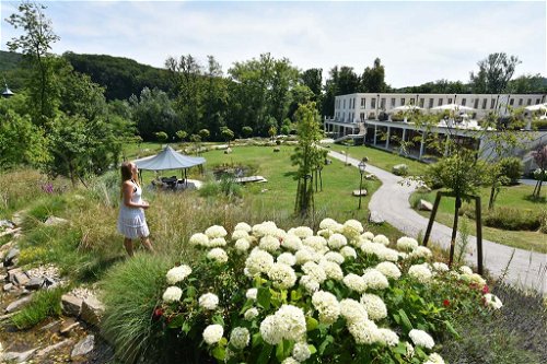 Eingebettet im 5 Hektar großen Schlosspark mit vielen schattigen Ruheplätzen, dem weitläufigen Park-Spa und großer Sonnenterrasse liegt das 4*S Schlosspark Mauerbach...
