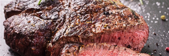 Wahrer Fleisch-Genuss: Saftiges Steak.