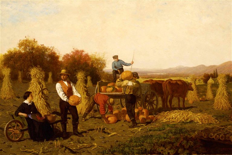 Field workers bring in the orange harvest.&nbsp;In the United States, pumpkin has played a major role for centuries.