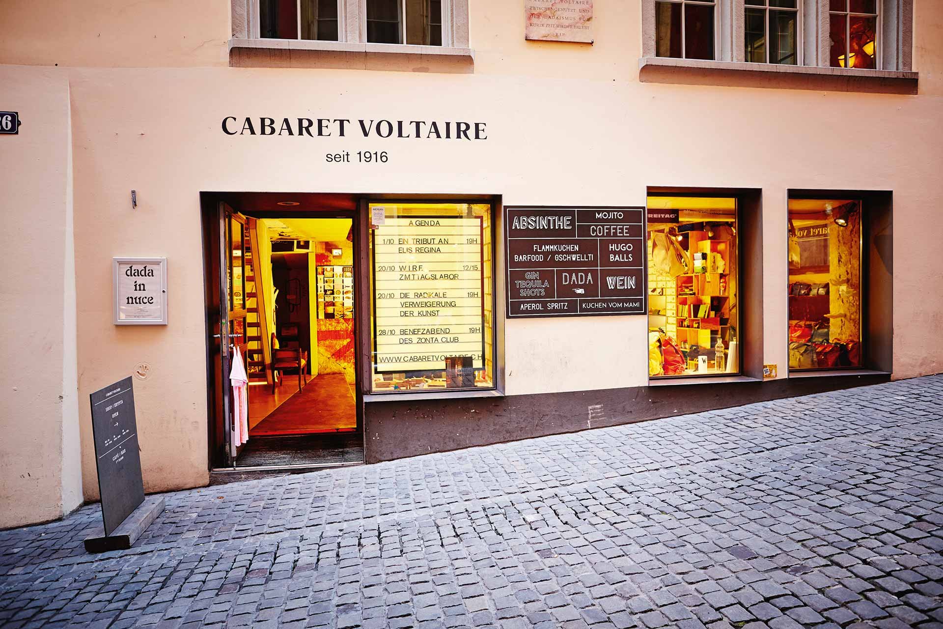 Hier wurde Kunstgeschichte geschrieben: Im Cabaret Voltaire, unweit des Kunsthauses im Niederdorf, entstand 1916 die Dada-Bewegung.