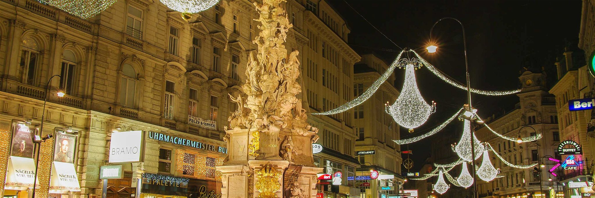 Weihnachtliche Stimmung am Graben in der Wiener City