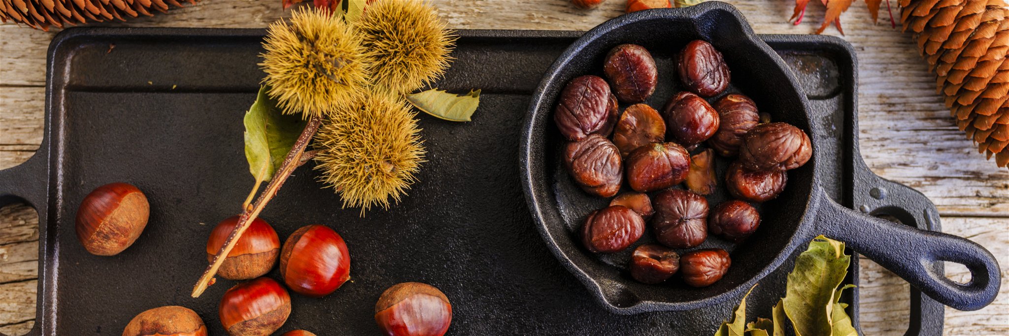 Roasted chestnuts are a delicious winter treat.