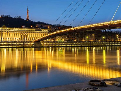 Lyon at night - ever since 1998 its historic centre has been a UNESCO World Heritage site.