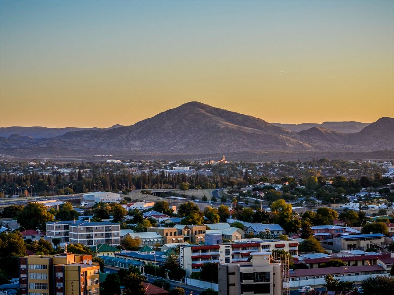 Blick auf Windhoek, die Hauptstadt von Namibia.