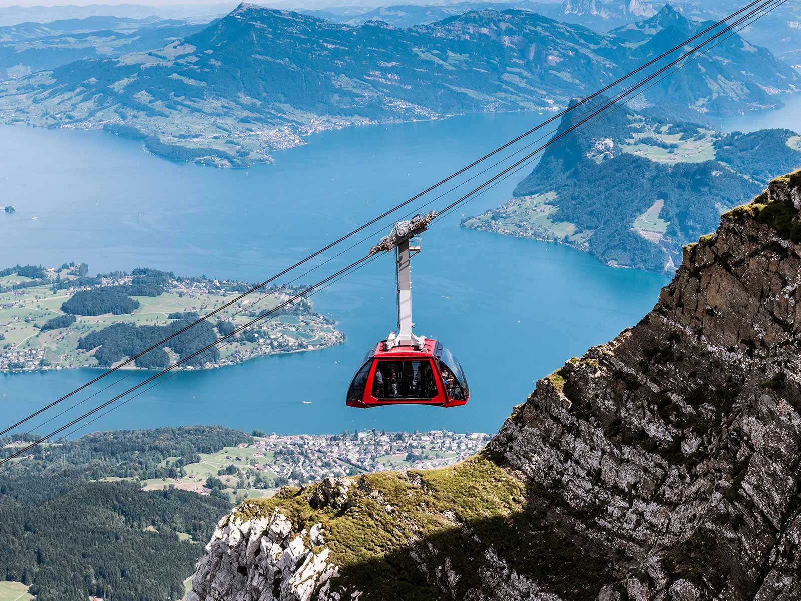 The Dragon Ride&nbsp;cable car takes guests up to Pilatus Kulm at 2,132 metres above sea level.