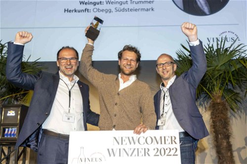 Jürgen Trummer gewinnt den »Vineus«-Newcomer-Award.